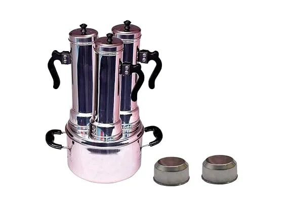 Stainless Steel 3 Plus 1 Puttu Maker with Cap